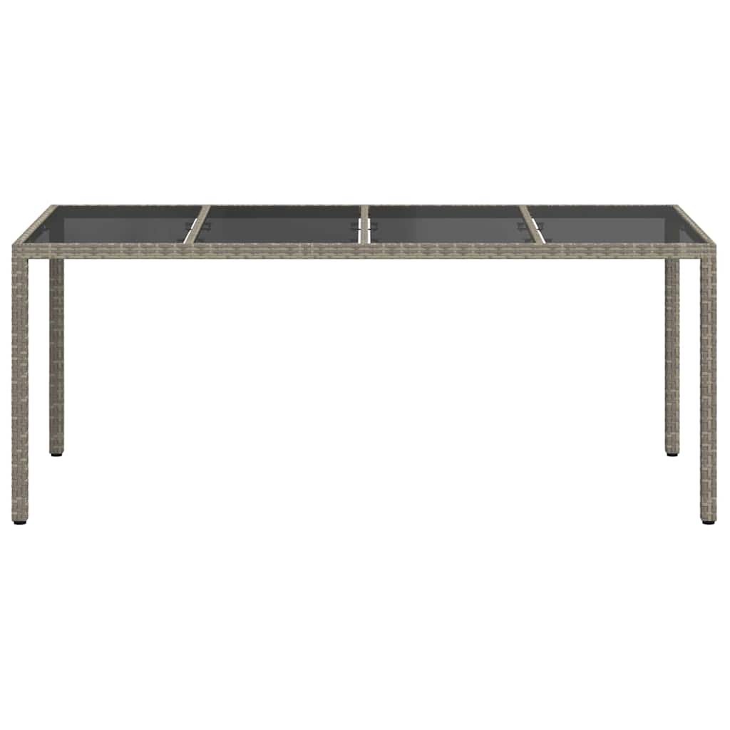 vidaXL Garden Table Grey Poly Rattan - 190 x 90 x 75 cm