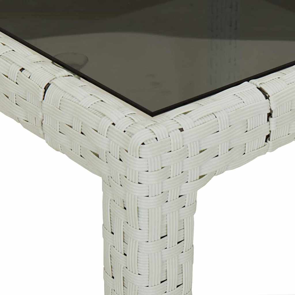 vidaXL Garden Table White Poly Rattan - 190 x 90 x 75 cm