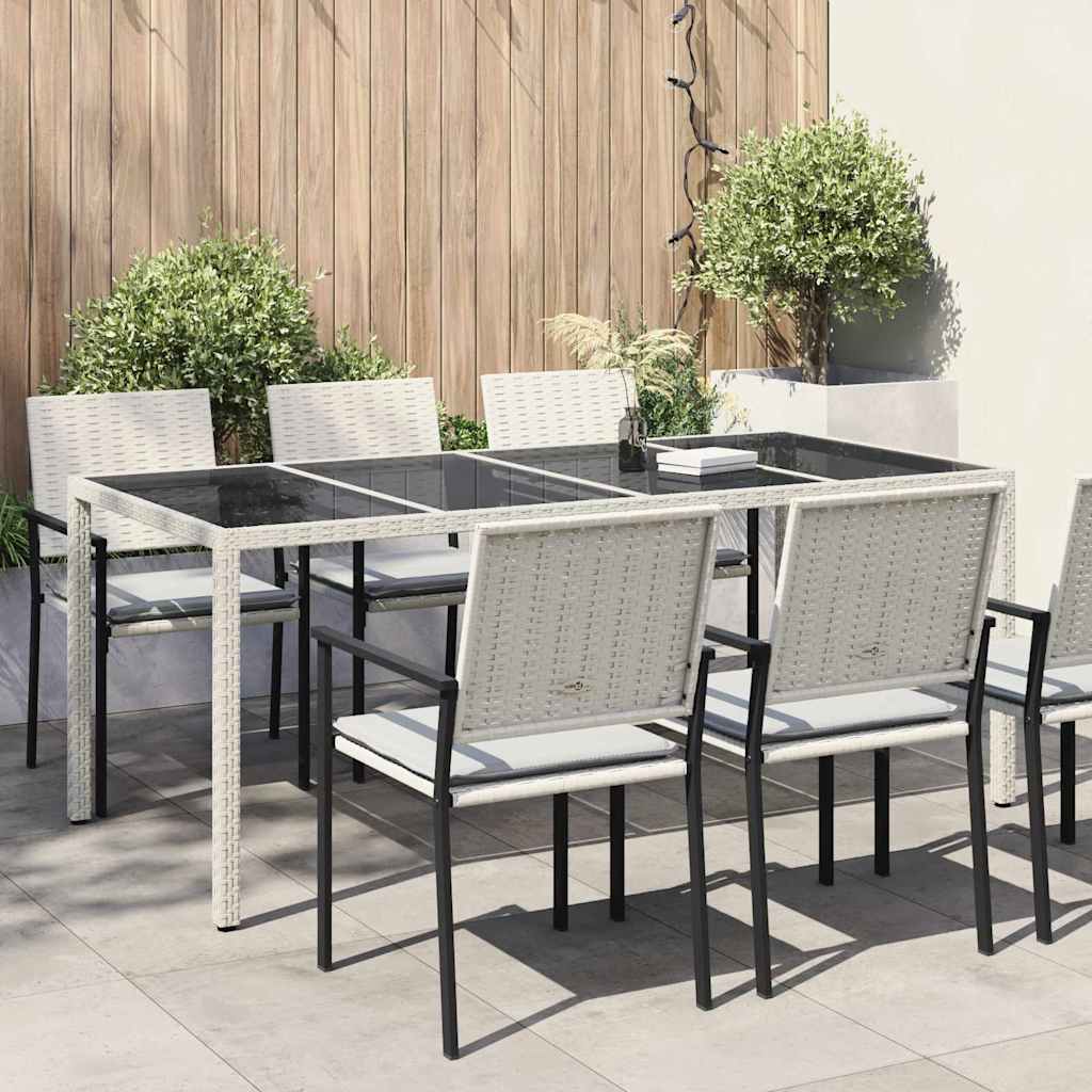vidaXL Garden Table White Poly Rattan - 190 x 90 x 75 cm