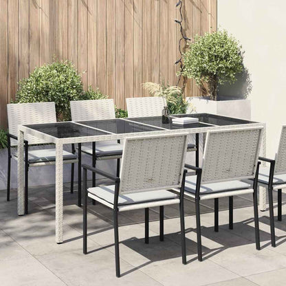 vidaXL Garden Table White Poly Rattan - 190 x 90 x 75 cm