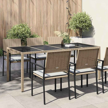 vidaXL Garden Table Beige Poly Rattan - 190 x 90 x 75 cm
