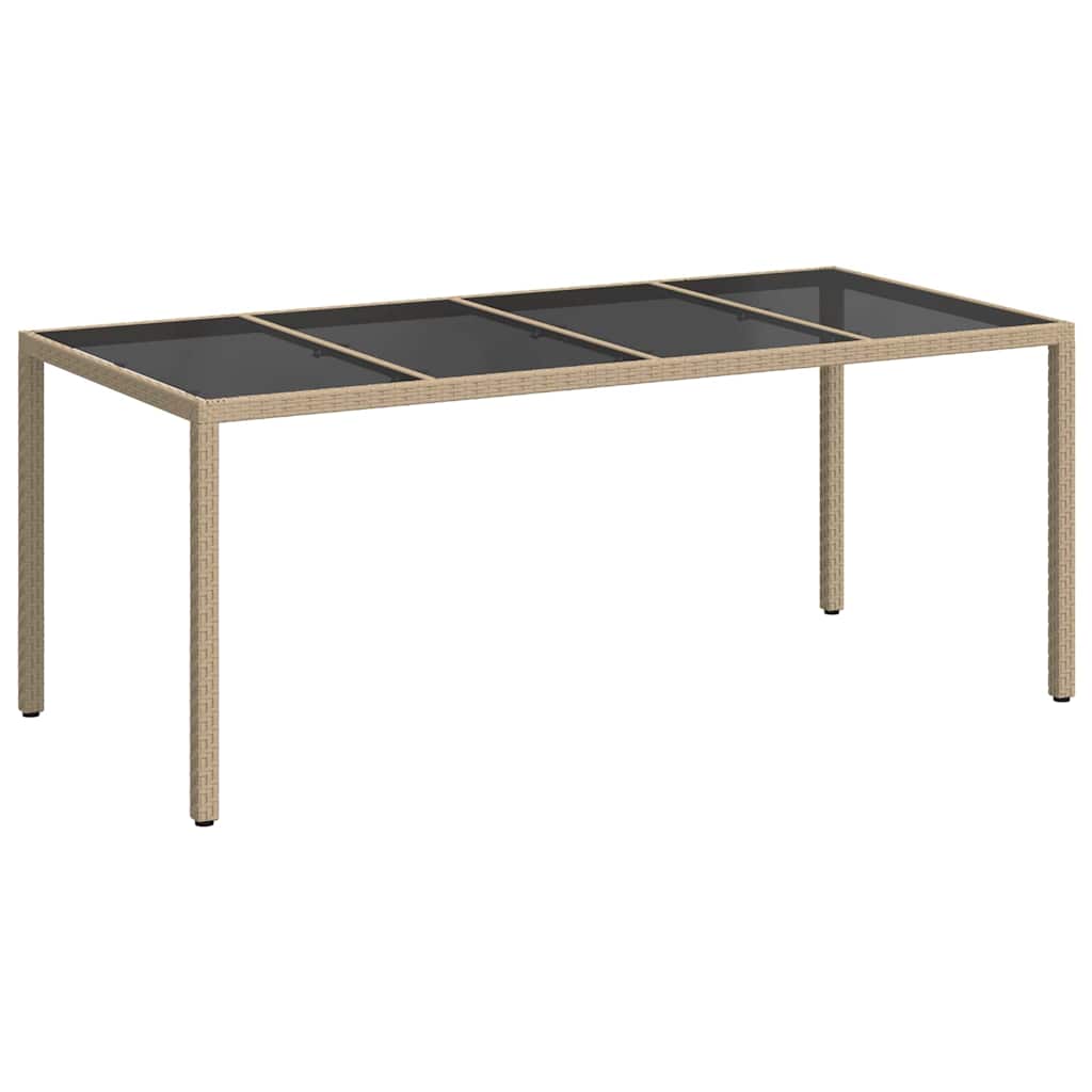 vidaXL Garden Table Beige Poly Rattan - 190 x 90 x 75 cm