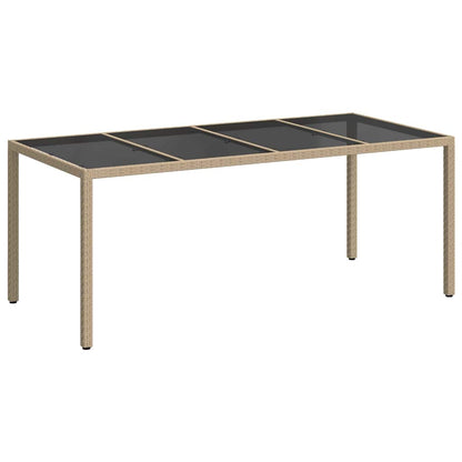 vidaXL Garden Table Beige Poly Rattan - 190 x 90 x 75 cm