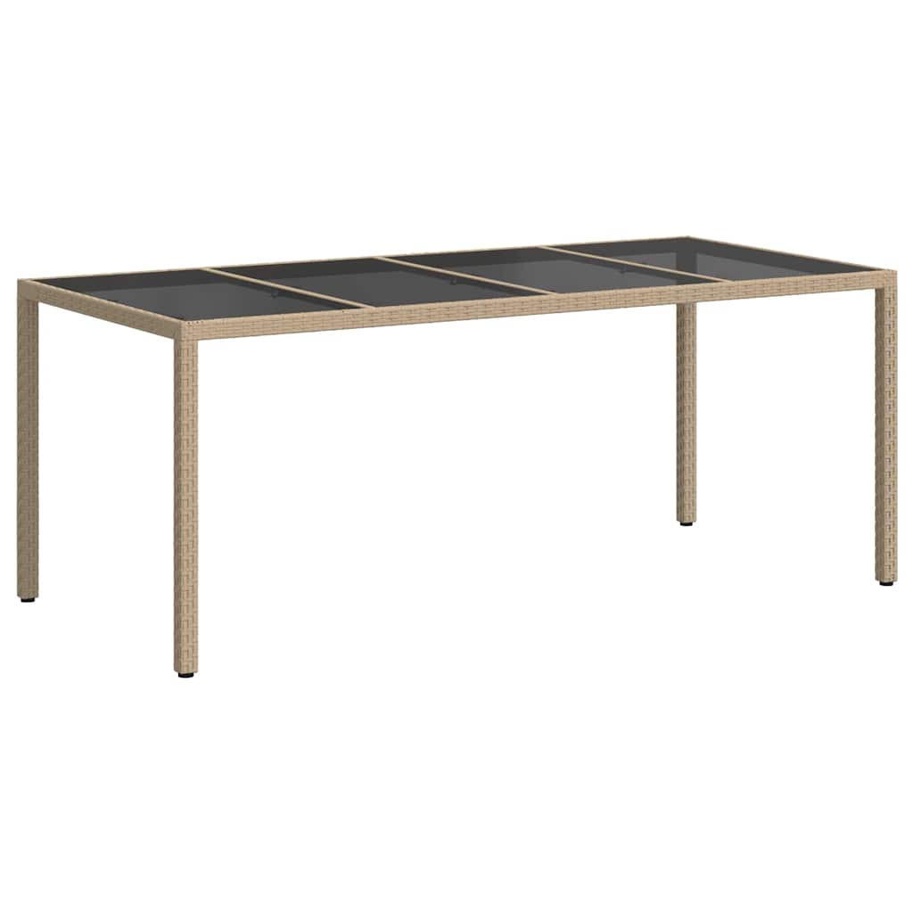 vidaXL Garden Table Beige Poly Rattan - 190 x 90 x 75 cm