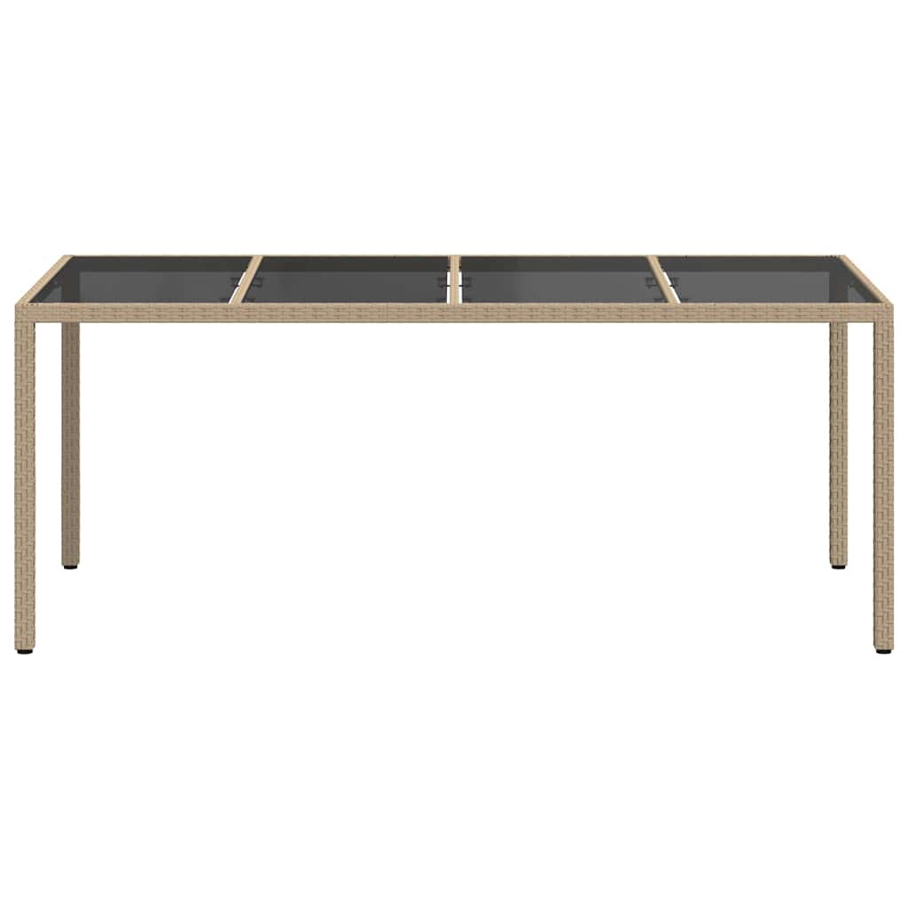 vidaXL Garden Table Beige Poly Rattan - 190 x 90 x 75 cm