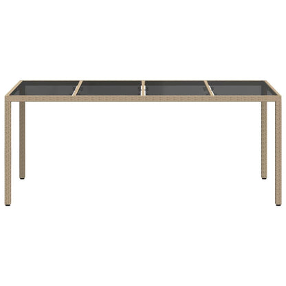 vidaXL Garden Table Beige Poly Rattan - 190 x 90 x 75 cm