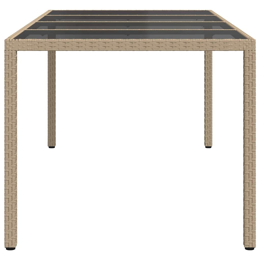 vidaXL Garden Table Beige Poly Rattan - 190 x 90 x 75 cm