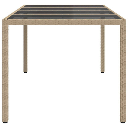 vidaXL Garden Table Beige Poly Rattan - 190 x 90 x 75 cm
