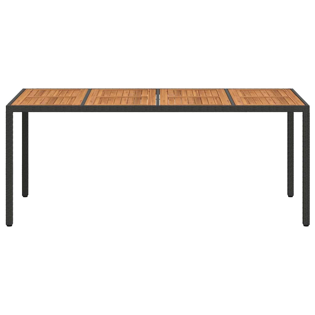 vidaXL Garden Table Black 190 x 90 x 75 cm Poly Rattan