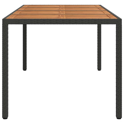 vidaXL Garden Table Black 190 x 90 x 75 cm Poly Rattan