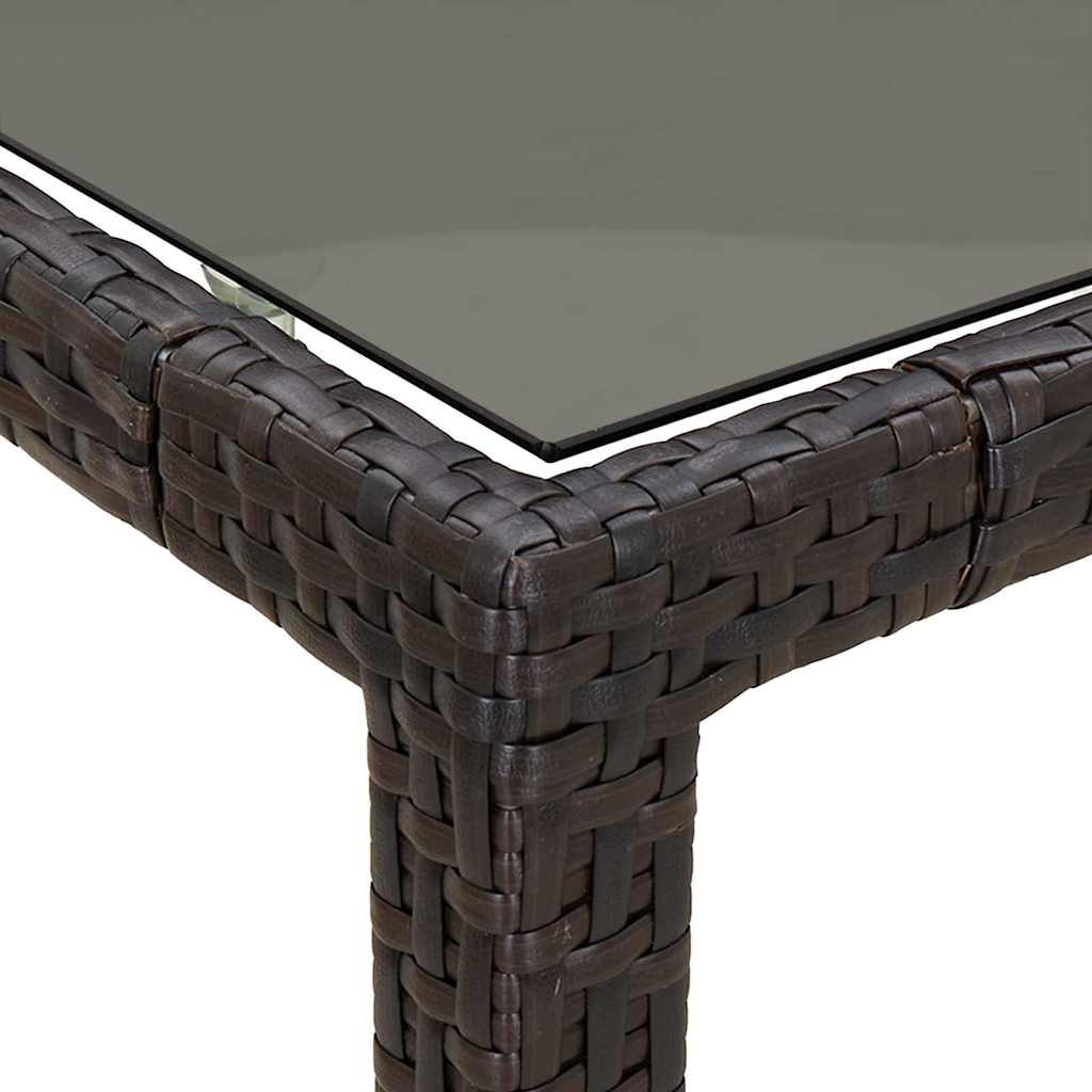 vidaXL Garden Table Brown Poly Rattan - 250 x 100 x 75 cm