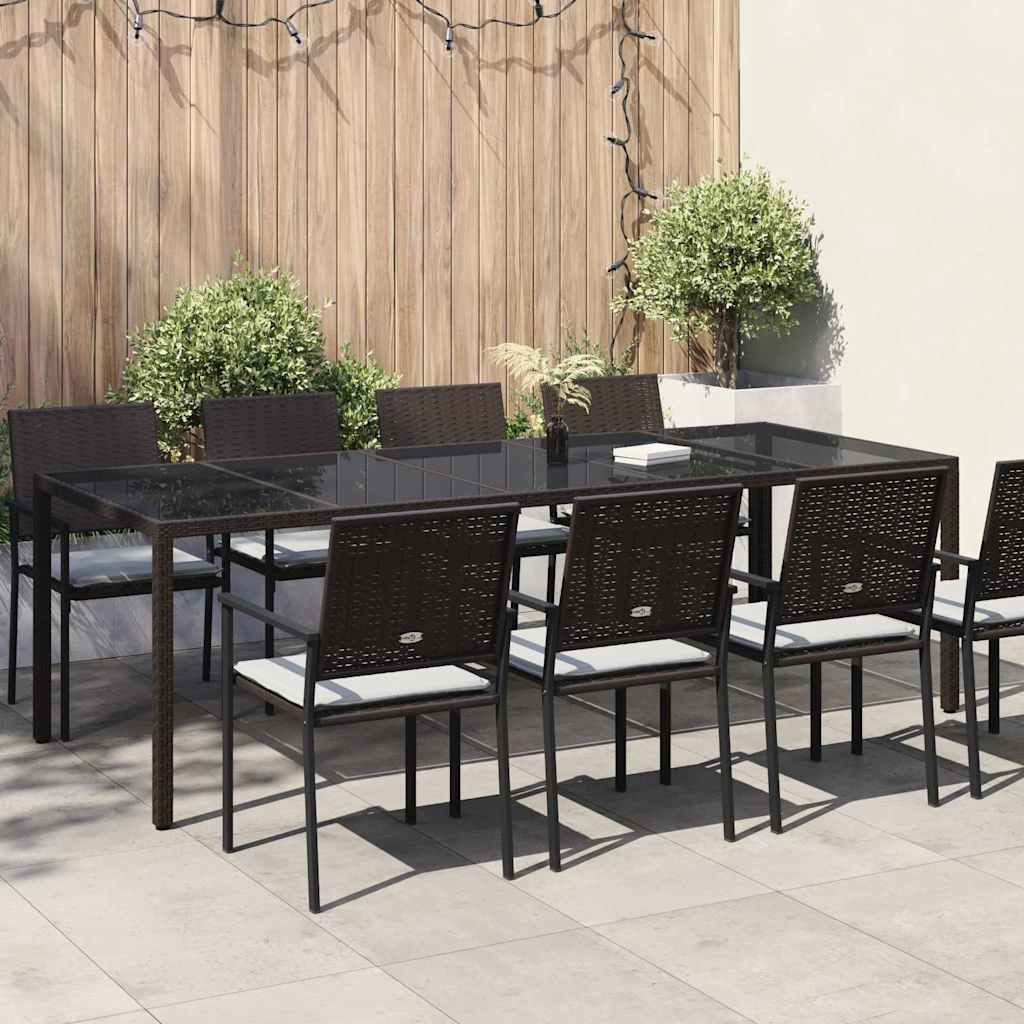 vidaXL Garden Table Brown Poly Rattan - 250 x 100 x 75 cm