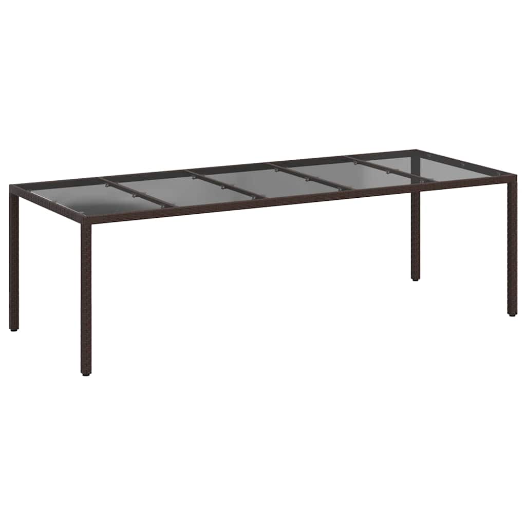 vidaXL Garden Table Brown Poly Rattan - 250 x 100 x 75 cm