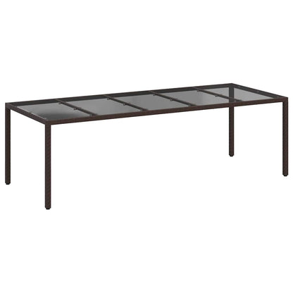 vidaXL Garden Table Brown Poly Rattan - 250 x 100 x 75 cm