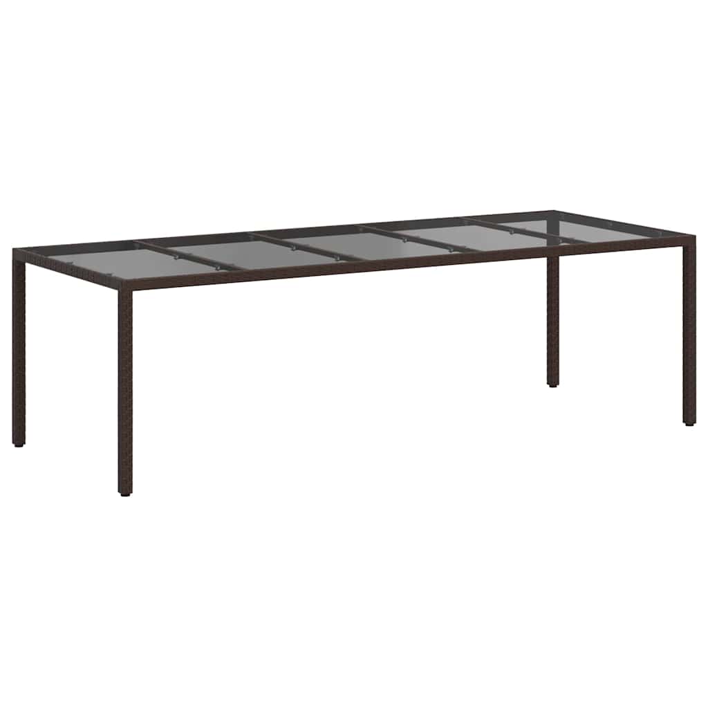 vidaXL Garden Table Brown Poly Rattan - 250 x 100 x 75 cm