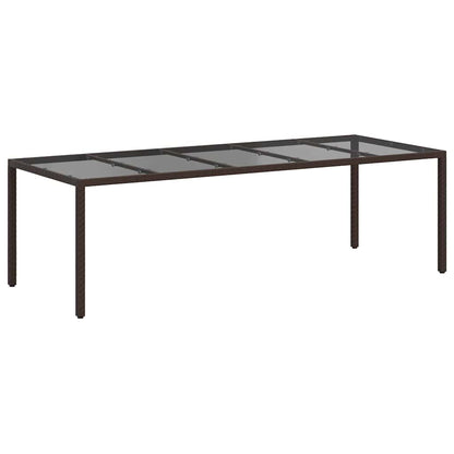 vidaXL Garden Table Brown Poly Rattan - 250 x 100 x 75 cm