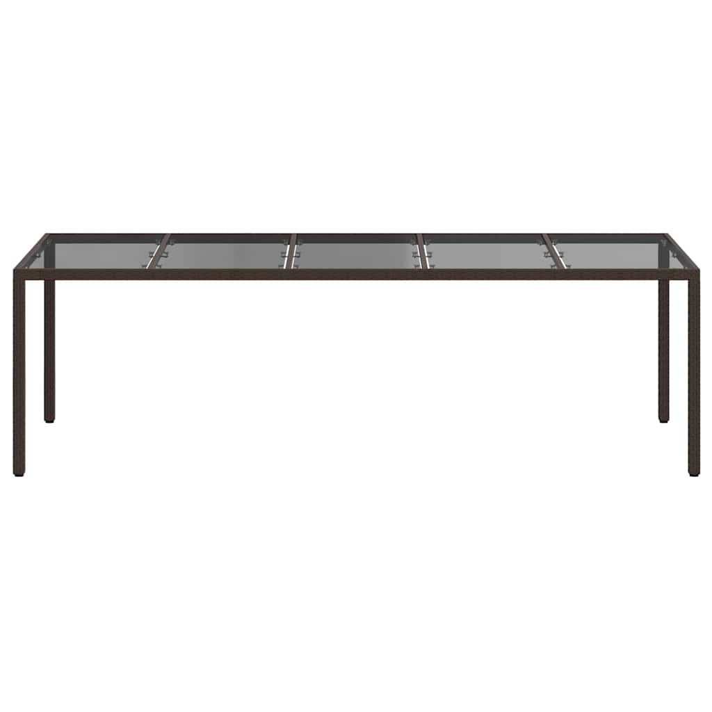 vidaXL Garden Table Brown Poly Rattan - 250 x 100 x 75 cm