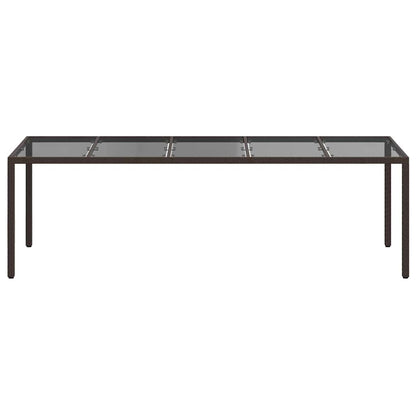vidaXL Garden Table Brown Poly Rattan - 250 x 100 x 75 cm