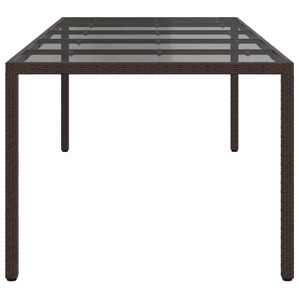 vidaXL Garden Table Brown Poly Rattan - 250 x 100 x 75 cm