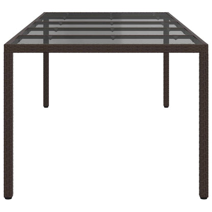 vidaXL Garden Table Brown Poly Rattan - 250 x 100 x 75 cm