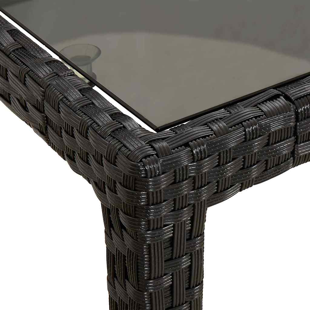 vidaXL Garden Table Pure Black Poly Rattan - 250 x 100 x 75 cm