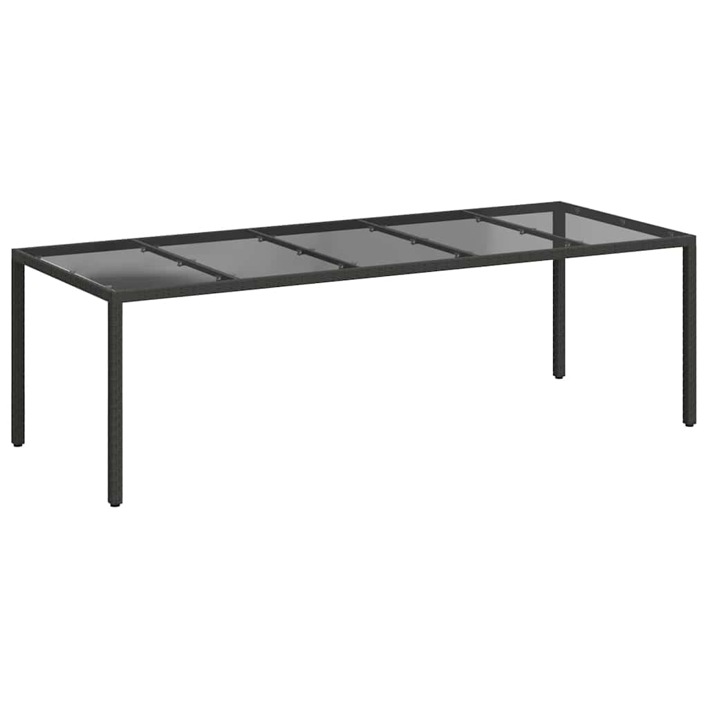 vidaXL Garden Table Pure Black Poly Rattan - 250 x 100 x 75 cm