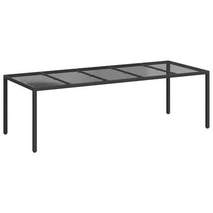 vidaXL Garden Table Pure Black Poly Rattan - 250 x 100 x 75 cm
