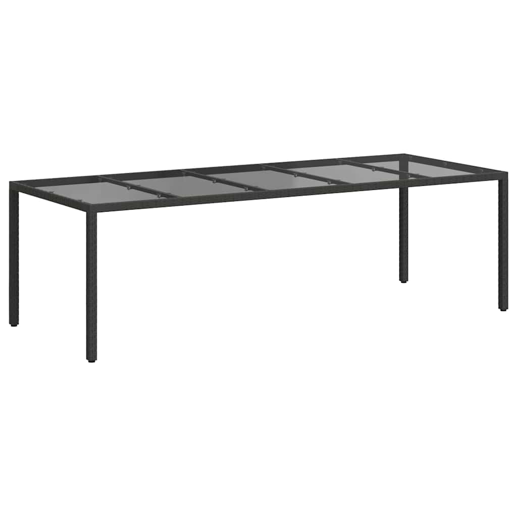 vidaXL Garden Table Pure Black Poly Rattan - 250 x 100 x 75 cm