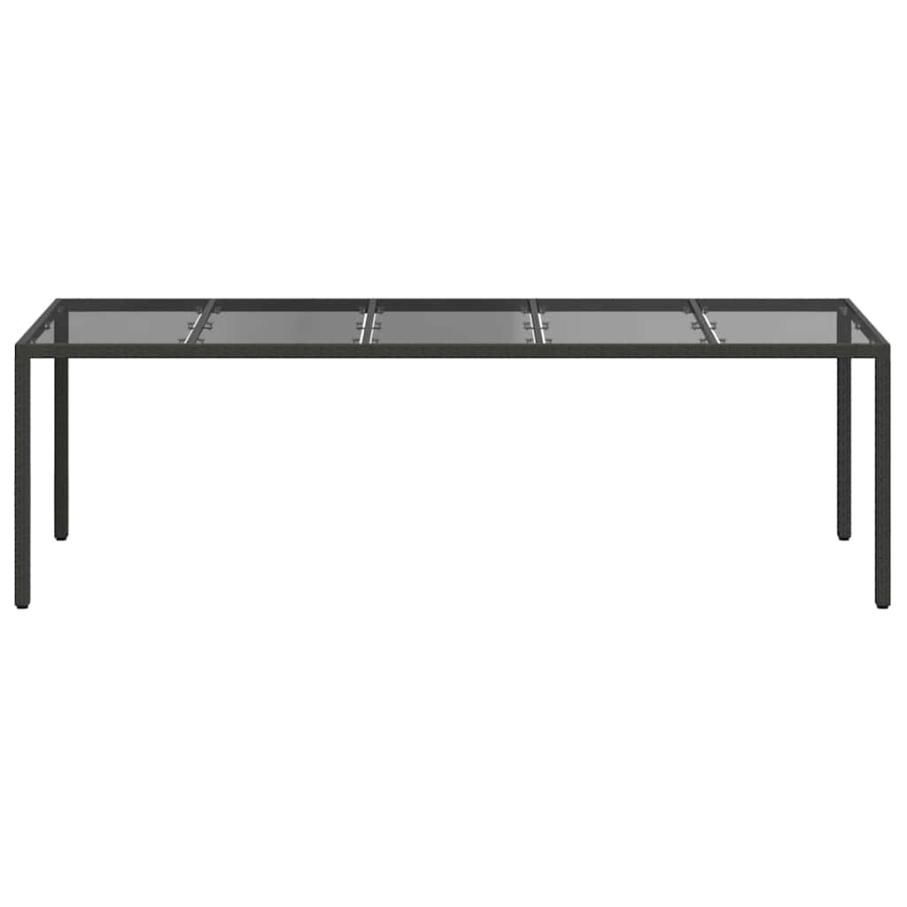 vidaXL Garden Table Pure Black Poly Rattan - 250 x 100 x 75 cm