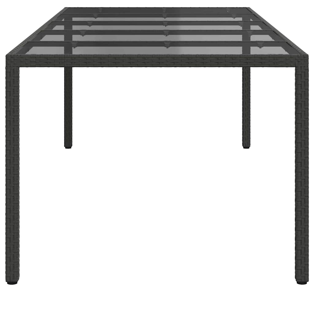 vidaXL Garden Table Pure Black Poly Rattan - 250 x 100 x 75 cm