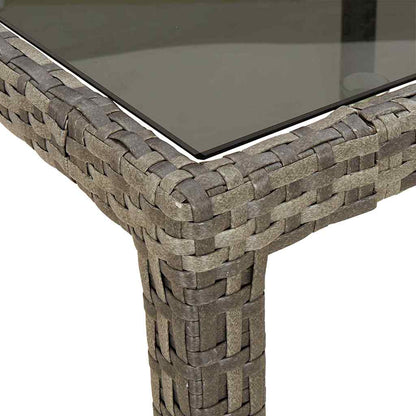 vidaXL Garden Table Grey Poly Rattan - 250 x 100 x 75 cm
