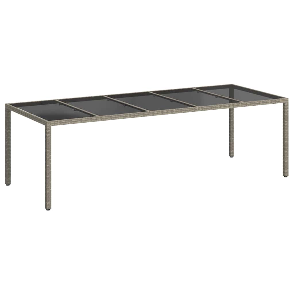 vidaXL Garden Table Grey Poly Rattan - 250 x 100 x 75 cm