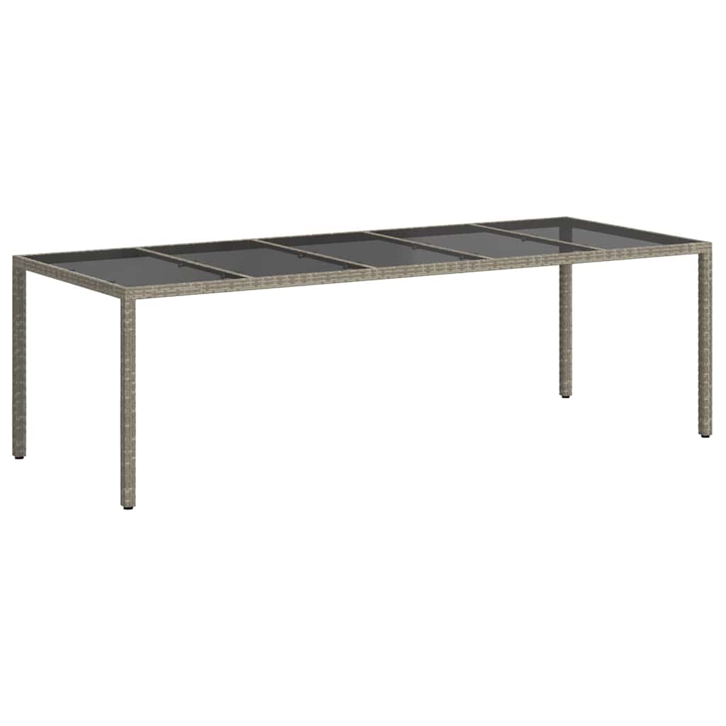 vidaXL Garden Table Grey Poly Rattan - 250 x 100 x 75 cm