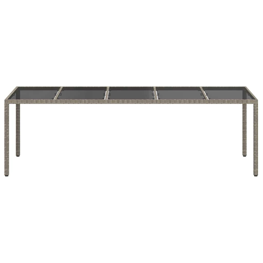 vidaXL Garden Table Grey Poly Rattan - 250 x 100 x 75 cm