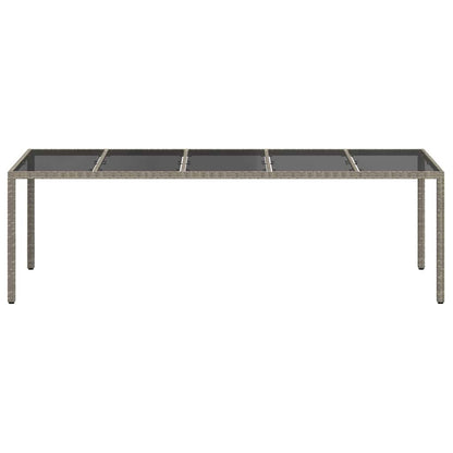 vidaXL Garden Table Grey Poly Rattan - 250 x 100 x 75 cm