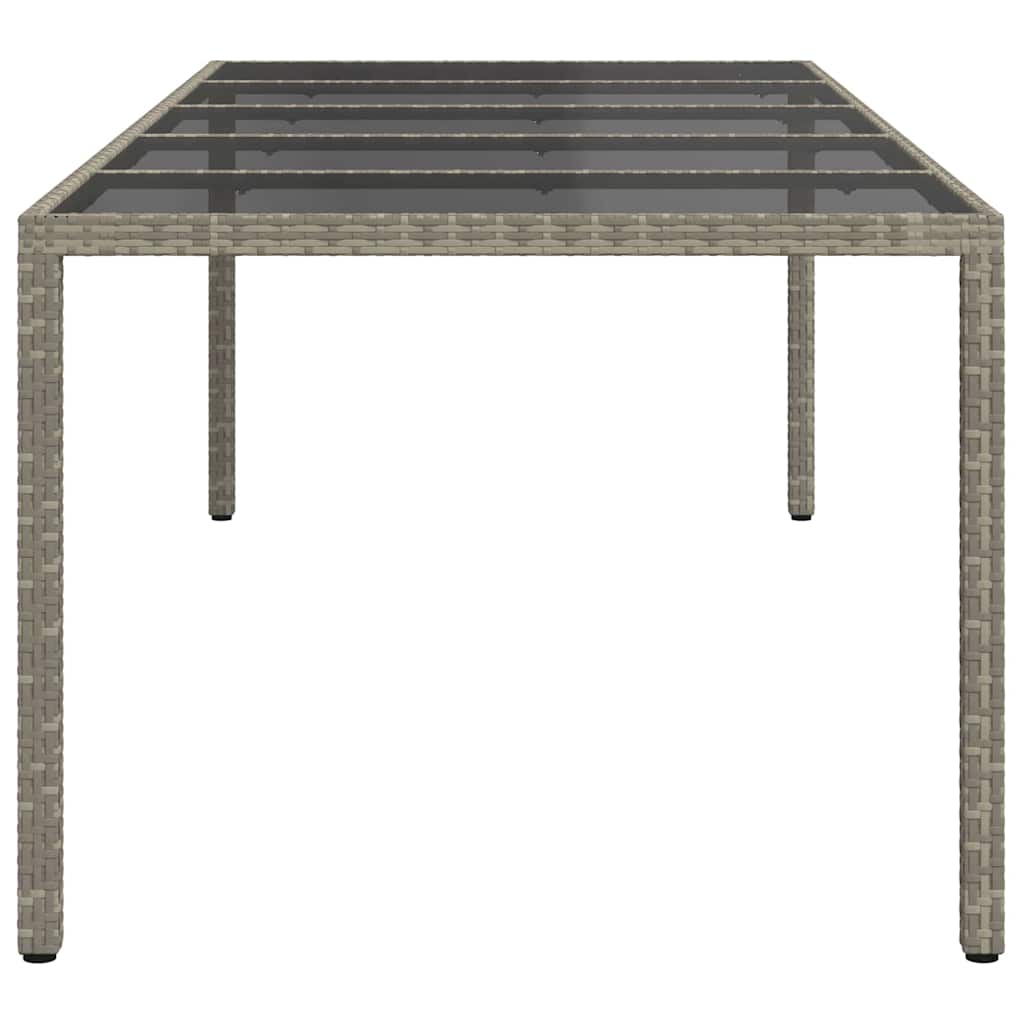 vidaXL Garden Table Grey Poly Rattan - 250 x 100 x 75 cm