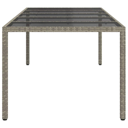 vidaXL Garden Table Grey Poly Rattan - 250 x 100 x 75 cm
