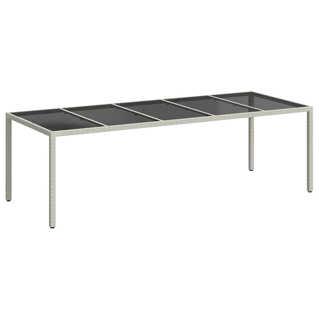 vidaXL Garden Table | White | Poly Rattan | Large | Adjustable Feet - 250 x 100 x 75 cm