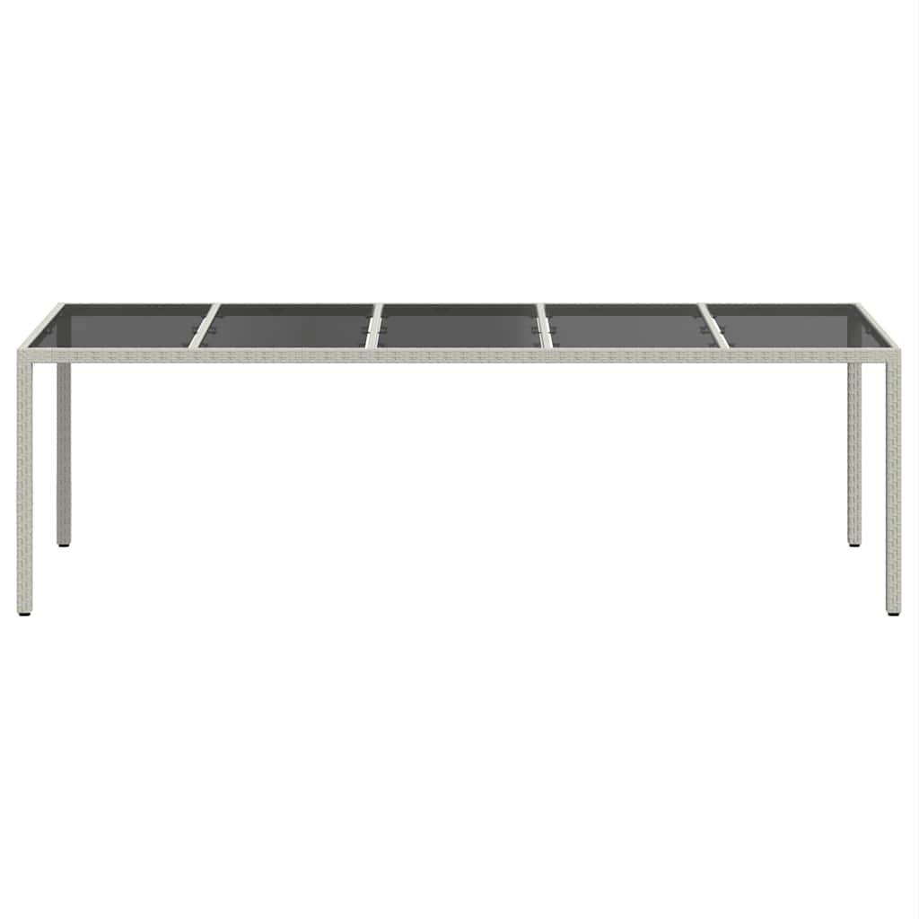 vidaXL Garden Table | White | Poly Rattan | Large | Adjustable Feet - 250 x 100 x 75 cm