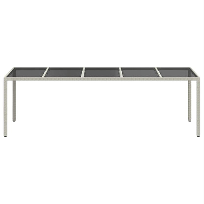 vidaXL Garden Table | White | Poly Rattan | Large | Adjustable Feet - 250 x 100 x 75 cm