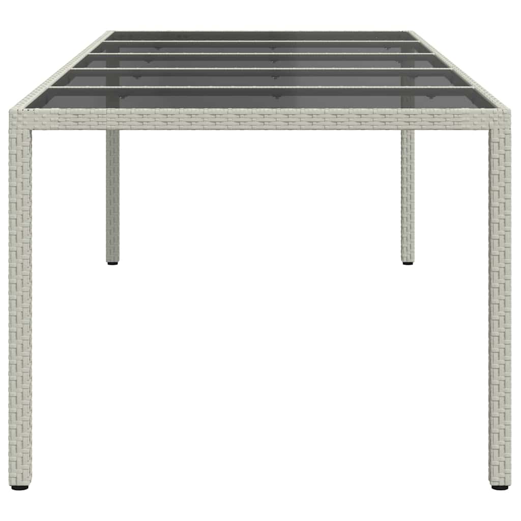 vidaXL Garden Table | White | Poly Rattan | Large | Adjustable Feet - 250 x 100 x 75 cm