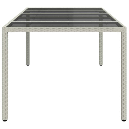 vidaXL Garden Table | White | Poly Rattan | Large | Adjustable Feet - 250 x 100 x 75 cm