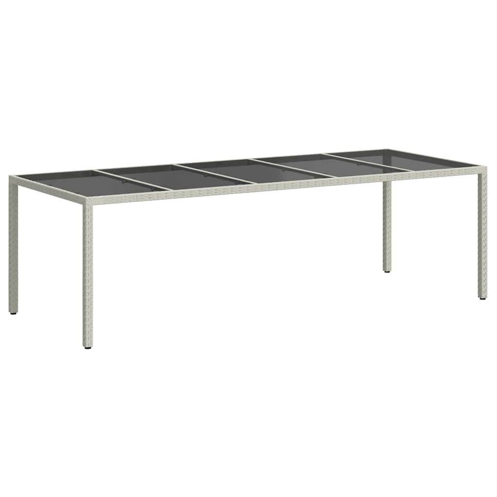 vidaXL Garden Table | White | Poly Rattan | Large | Adjustable Feet - 250 x 100 x 75 cm