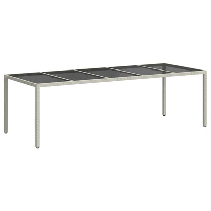 vidaXL Garden Table | White | Poly Rattan | Large | Adjustable Feet - 250 x 100 x 75 cm