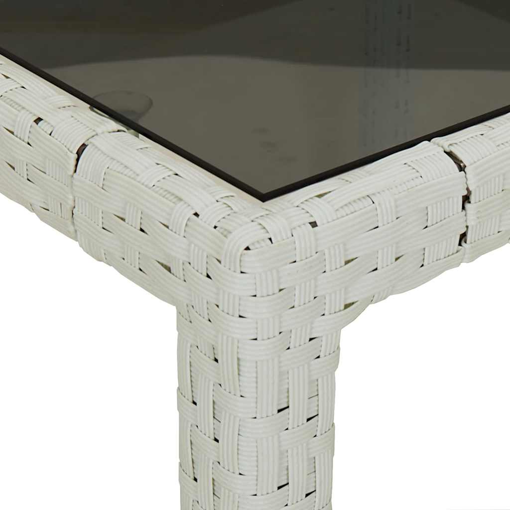 vidaXL Garden Table | White | Poly Rattan | Large | Adjustable Feet - 250 x 100 x 75 cm