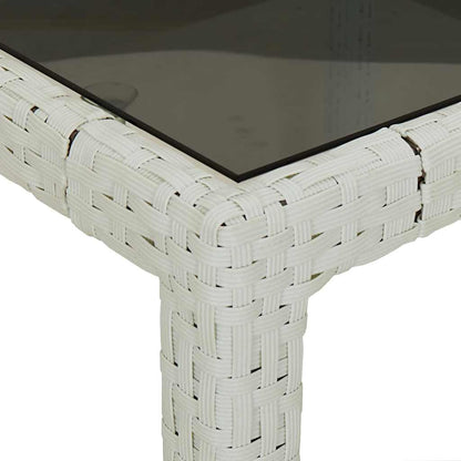 vidaXL Garden Table | White | Poly Rattan | Large | Adjustable Feet - 250 x 100 x 75 cm