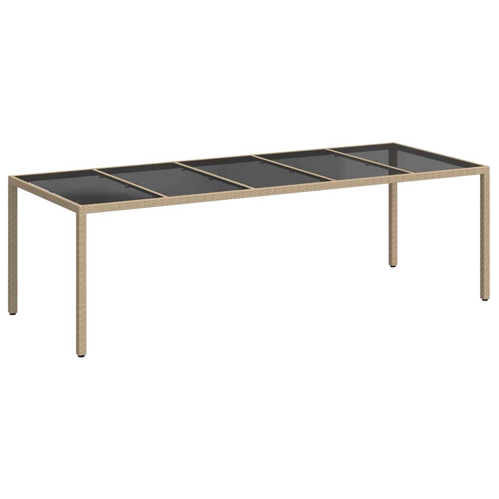 vidaXL Garden Table Beige Poly Rattan - 250 x 100 x 75 cm