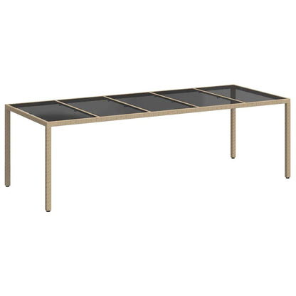 vidaXL Garden Table Beige Poly Rattan - 250 x 100 x 75 cm