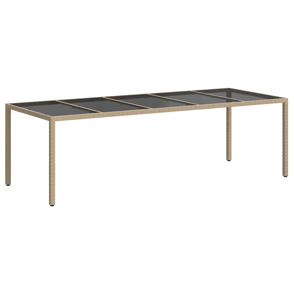 vidaXL Garden Table Beige Poly Rattan - 250 x 100 x 75 cm