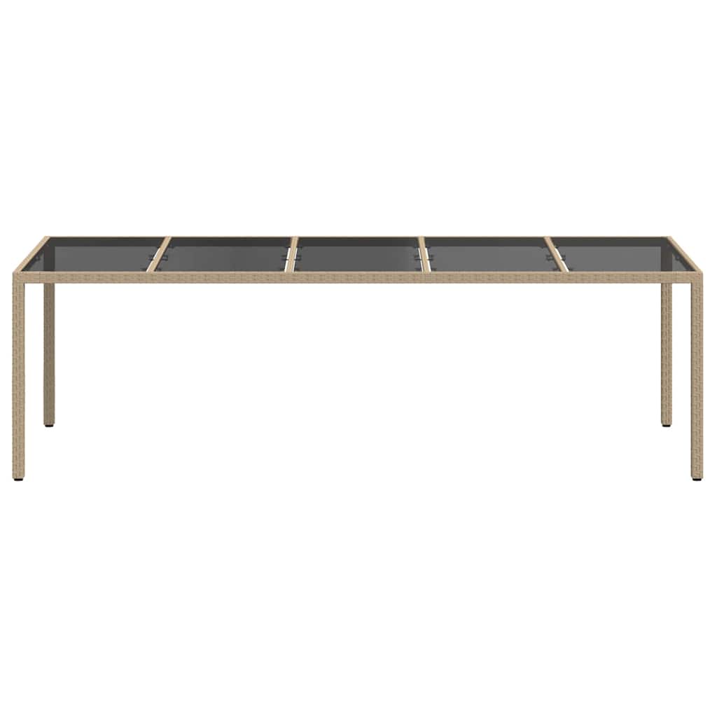 vidaXL Garden Table Beige Poly Rattan - 250 x 100 x 75 cm